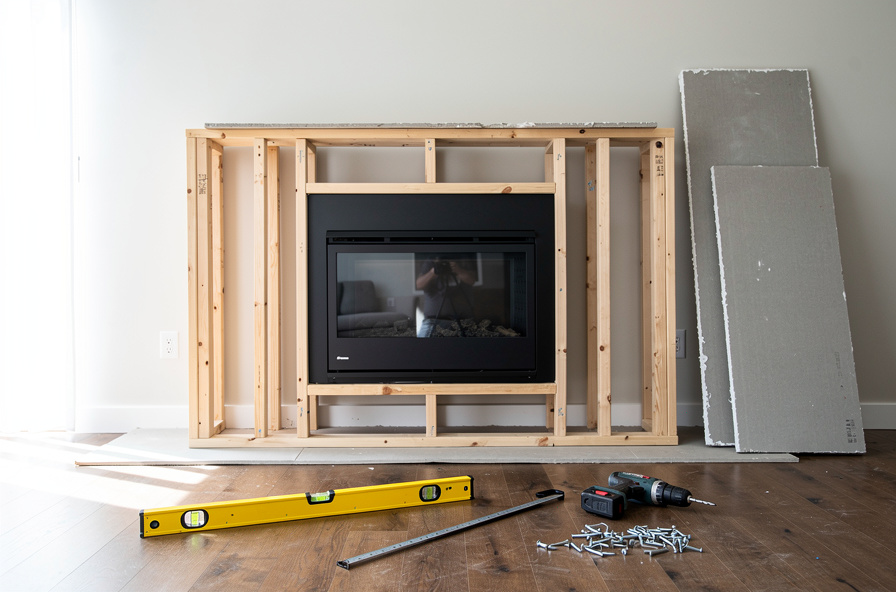 Step by step fireplace framing process